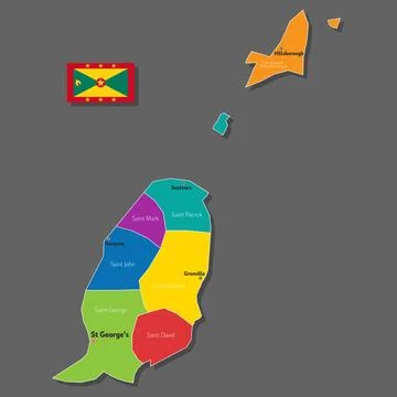 Vector map of Grenada Illustrazione stock