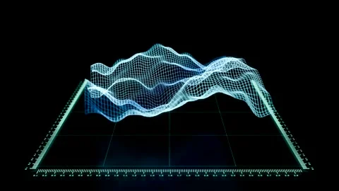 Vector map, grid, science, technology, wave structure. Vídeo Stock 303561585