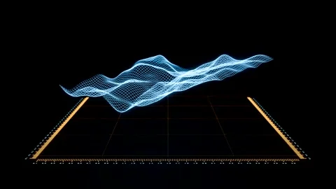 Vector map, grid, science, technology, wave structure. Video stock 303894814