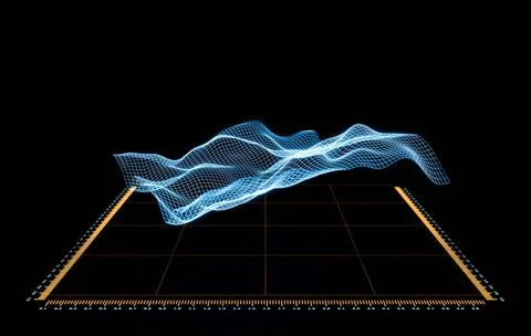 Vector map, grid, science, technology, wave structure. Vector map, grid, s... Stock Photos