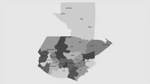 Vector map of Guatemala with names of cities and with borders city Video stock 331899421