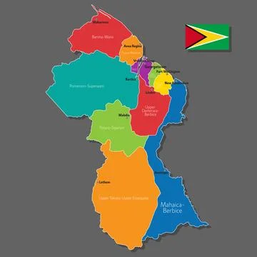 Vector map of Guyana Illustrazione stock