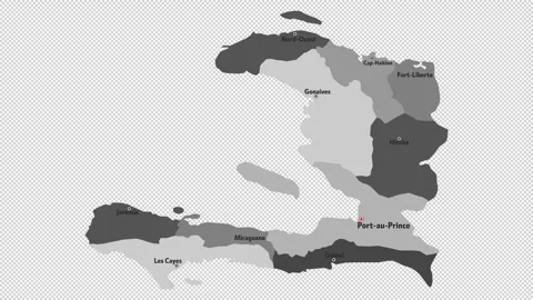 Vector map of Haiti with names of cities and with borders city Stock Footage 331899422