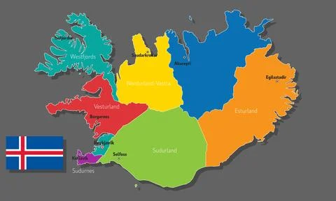Vector map of Iceland Stock Illustration