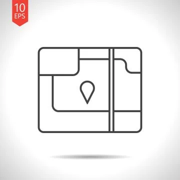 Vector map icon Stock Illustration