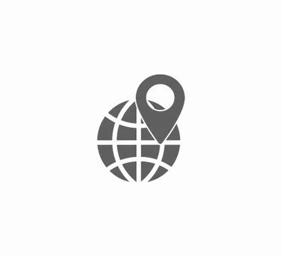 Vector map icon with Pin Pointer Stock Illustration