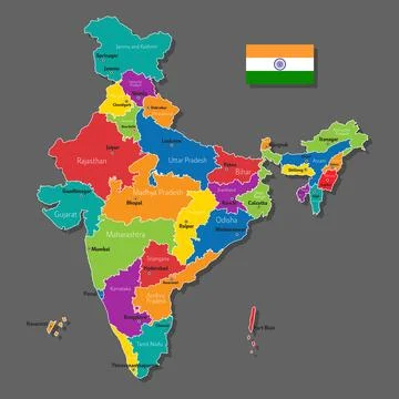 Vector map of India Stock-Illustration