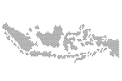 Vector  Map Indonesia and Malaysia from black square formation, Isolated on W Stock Illustration