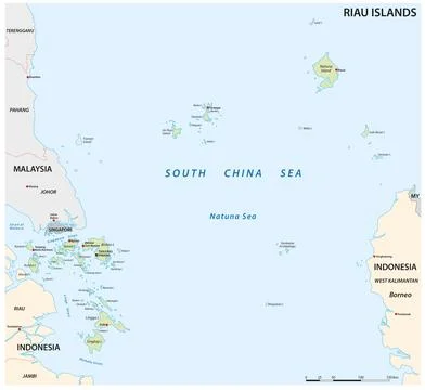 Vector map of the Indonesian archipelago of Riau Stockillustratie