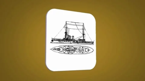 Vector Map intro - boat - Transition Blueprint - yellow 01 Stock Footage 61962072