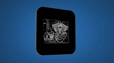 Vector Map intro - Candle Engine - Transition Blueprint - blue 02 Video stock 62258775