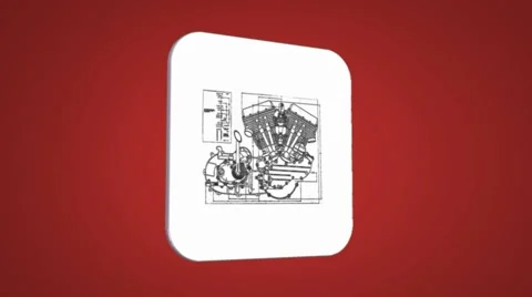 Vector Map intro - Candle Engine - Transition Blueprint - red 01 Video stock 62258776