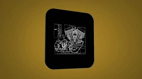 Vector Map intro - Candle Engine - Transition Blueprint - yellow 02 Video stock 62258786