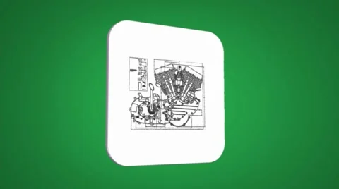 Vector Map intro - Candle Engine - Transition Blueprint - green 01 Stock Footage 62258828