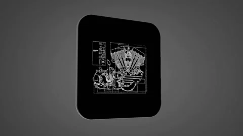 Vector Map intro - Candle Engine - Transition Blueprint - grey 02 Video stock 62258830