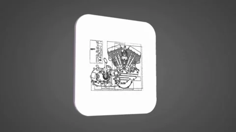 Vector Map intro - Candle Engine - Transition Blueprint - grey 01 Video stock 62258831