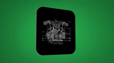Vector Map intro - Detail Engine - Transition Blueprint - green 02 Video stock 62259117