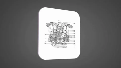 Vector Map intro - Detail Engine - Transition Blueprint - grey 01 Video stock 62259154