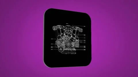 Vector Map intro - Detail Engine - Transition Blueprint - purple 02 Video stock 62259157