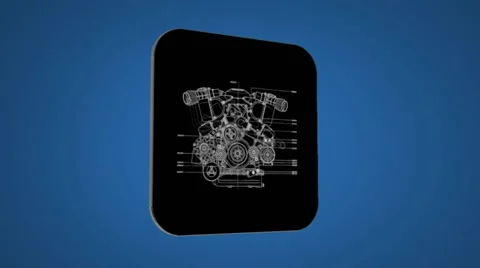 Vector Map intro - Detail Engine - Transition Blueprint - blue 02 Video stock 62259158