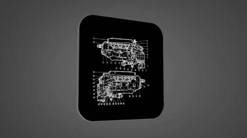 Vector Map intro - Engine advanced - Transition Blueprint - grey 02 Video stock 62259444