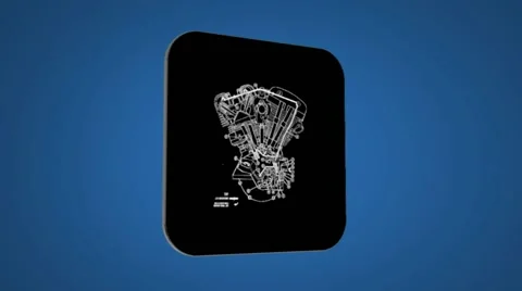 Vector Map intro - Engine - Transition Blueprint - blue 02 Video stock 62259202