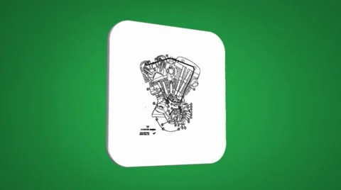Vector Map intro - Engine - Transition Blueprint - green 01 Video stock 62259212