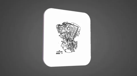 Vector Map intro - Engine - Transition Blueprint - grey 01 Video stock 62259239