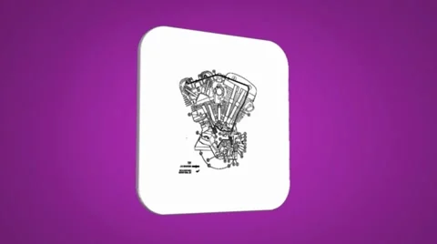 Vector Map intro - Engine - Transition Blueprint - purple 01 Stock Footage 62259247