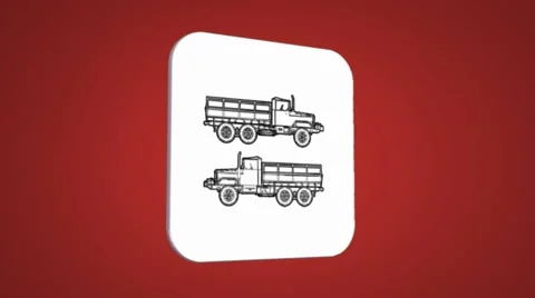 Vector Map intro - Farmer Truck - Transition Blueprint - red 01 Stock Footage 62259510
