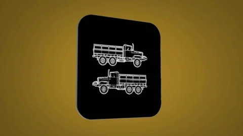 Vector Map intro - Farmer Truck - Transition Blueprint - yellow 02 Stock Footage 62259515