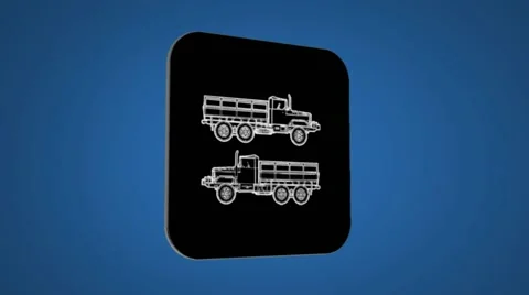 Vector Map intro - Farmer Truck - Transition Blueprint - blue 02 Stock Footage 62259596