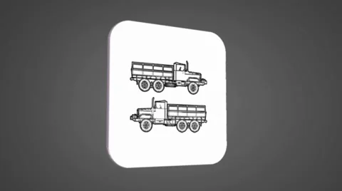 Vector Map intro - Farmer Truck - Transition Blueprint - grey 01 Stock Footage 62259602