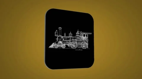 Vector Map intro - Front Train - Transition Blueprint - yellow 02 Stock Footage 61962756