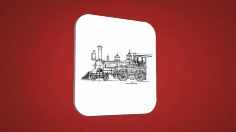 Vector Map intro - Front Train - Transition Blueprint - red 01 Stock Footage 61962784