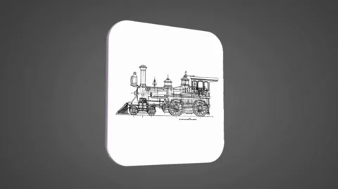 Vector Map intro - Front Train - Transition Blueprint - grey 01 Stock Footage 61963001