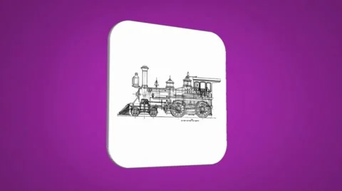 Vector Map intro - Front Train - Transition Blueprint - purple 01 Stock Footage 61963002