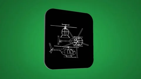 Vector Map intro - Helicopter - Transition Blueprint - green 02 Stock Footage 62259690