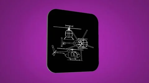Vector Map intro - Helicopter - Transition Blueprint - purple 02 Stock Footage 62259749