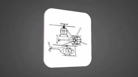 Vector Map intro - Helicopter - Transition Blueprint - grey 01 Stock Footage 62259752