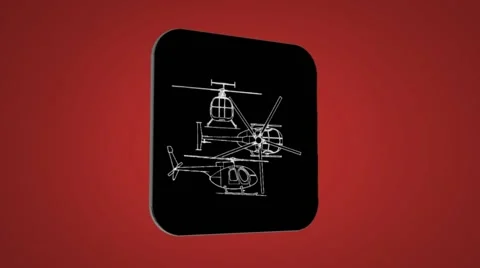 Vector Map intro - Helicopter - Transition Blueprint - red 02 Stock Footage 62259754