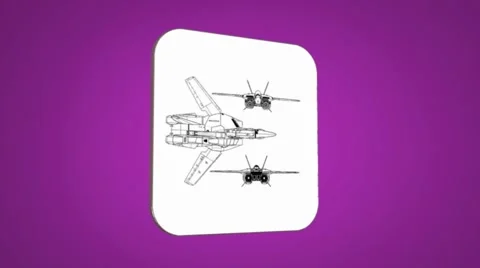 Vector Map intro - Jet - Transition Blueprint - purple 01 Stock Footage 62354646