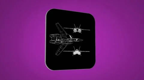 Vector Map intro - Jet - Transition Blueprint - purple 02 Stock Footage 62354648
