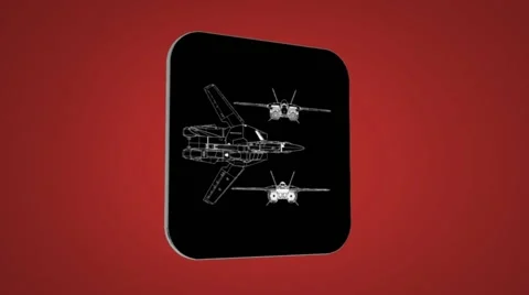 Vector Map intro - Jet - Transition Blueprint - red 02 Stock Footage 62354654