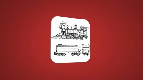 Vector Map intro - Locomotive - Transition Blueprint - red 01 Stock Footage 61893311