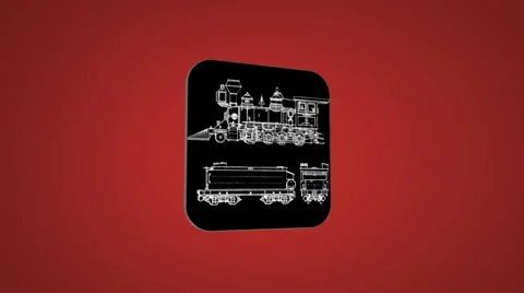 Vector Map intro - Locomotive - Transition Blueprint - red 02 Stock Footage 61893326