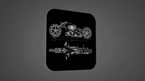 Vector Map intro - Motorbike - Transition Blueprint - grey 02 Stock Footage 62180546