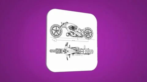 Vector Map intro - Motorbike - Transition Blueprint - purple 01 Stock Footage 62180547