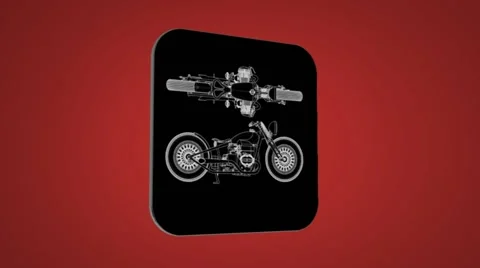 Vector Map intro - Old bike - Transition Blueprint - red 02 Stock Footage 62181491