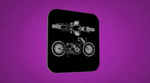 Vector Map intro - Old bike - Transition Blueprint - purple 02 Stock Footage 62181500